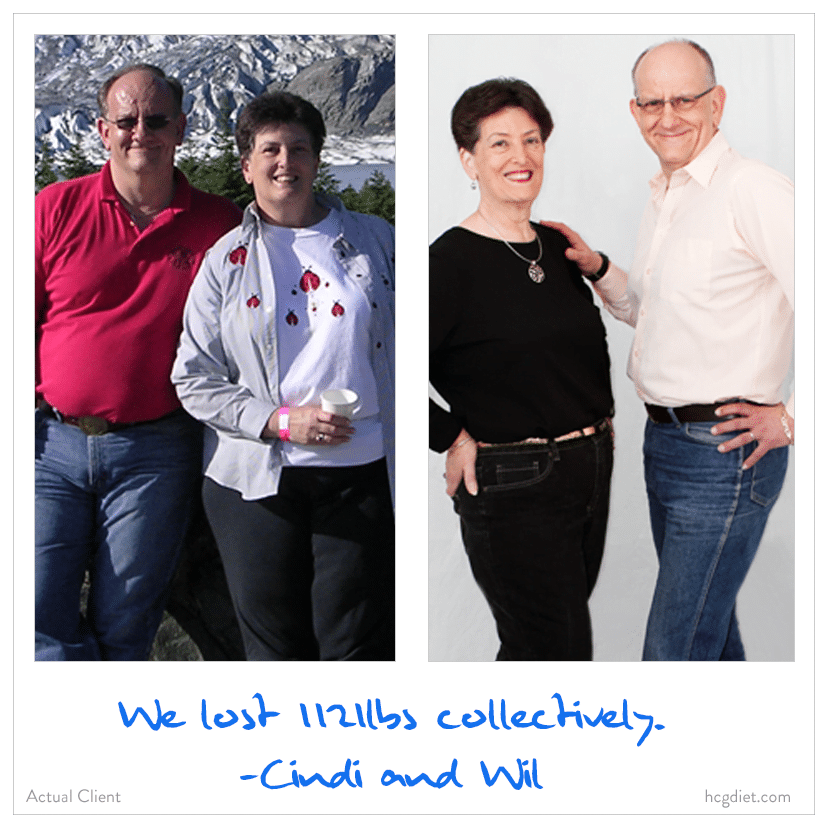Cindi and Wil lost 112 pounds on the hcg diet